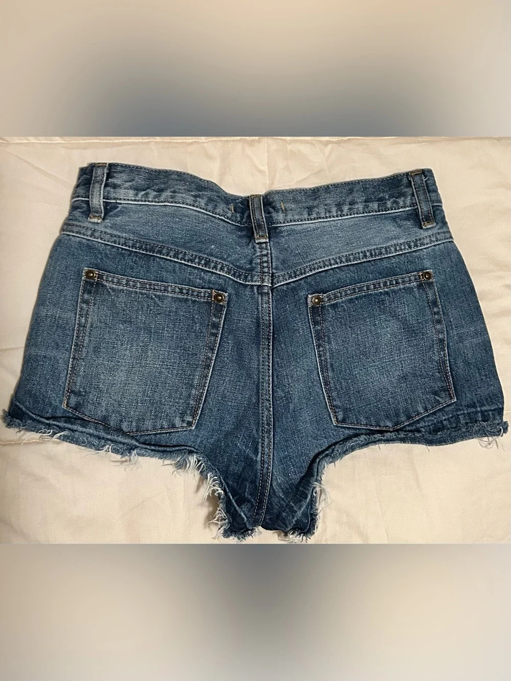 Free People Medium Blue Denim Jeans with Star-Stamped Button
